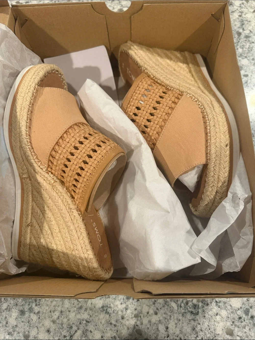 Toms Woven Monica Mule Wedge Slides size 8